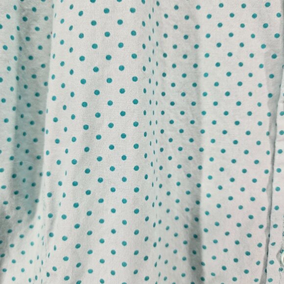 Tribal Women's Long Sleeve Button Up Dress Blouse, Teal Polka Dot, Size 14/Large - Picture 2 of 6